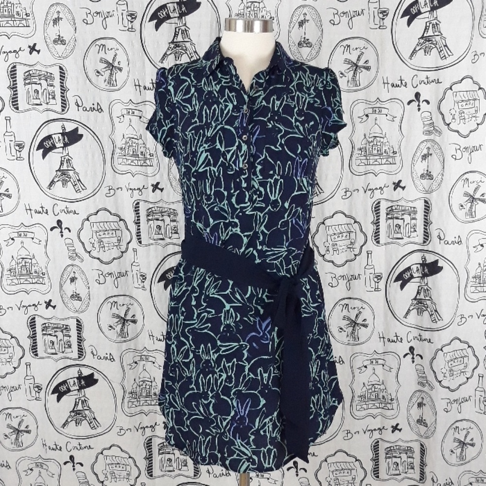 Maeve Franzisca Navy Bunny Dress 4 Sz
